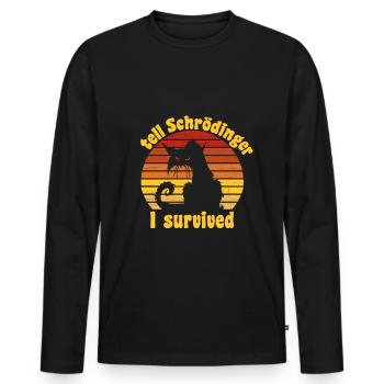 schrödingers katze - Männer Premium Bio Langarmshirt - Schwarz - Vorne - Nico (187cm)