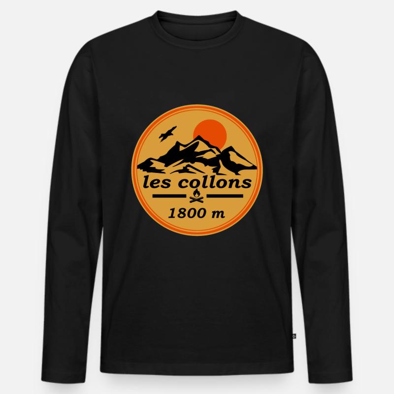 les collons - Männer Premium Bio Langarmshirt - Schwarz