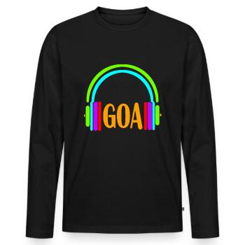 kopfhörer goa - Männer Premium Bio Langarmshirt - Schwarz - Vorne - Nico (187cm)
