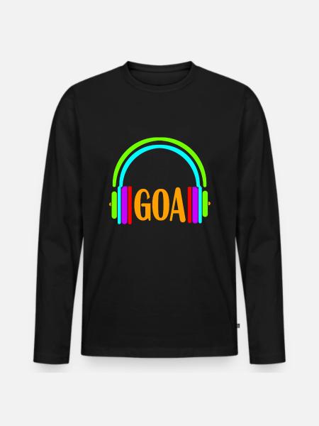 kopfhörer goa - Männer Premium Bio Langarmshirt - Schwarz