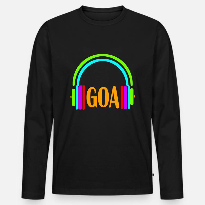 kopfhörer goa - Männer Premium Bio Langarmshirt - Schwarz