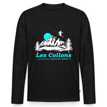 les collons - Männer Premium Bio Langarmshirt - Schwarz - Vorne - Nico (187cm)
