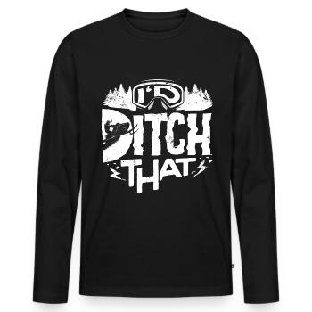 Snowmobile Riding Snowmobiling I'd Ditch That - Men's Premium Organic Long Sleeve Shirt - black - Front - Nico (187cm)