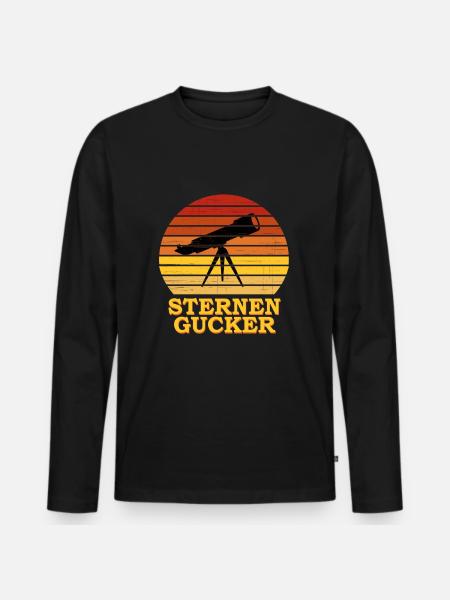 astronomie - Männer Premium Bio Langarmshirt - Schwarz