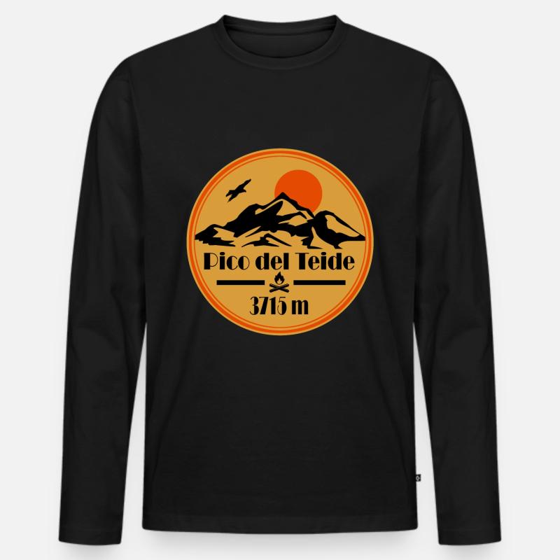 Pico del teide - Männer Premium Bio Langarmshirt - Schwarz