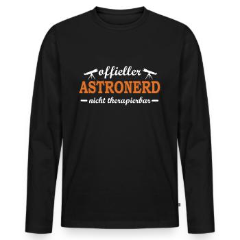 astronomie 03 - Männer Premium Bio Langarmshirt - Schwarz - Vorne - Nico (187cm)