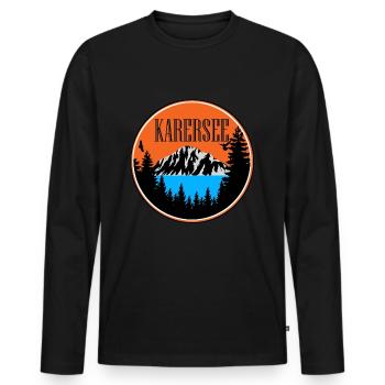 karersee - Männer Premium Bio Langarmshirt - Schwarz - Vorne - Nico (187cm)