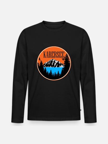 karersee - Männer Premium Bio Langarmshirt - Schwarz