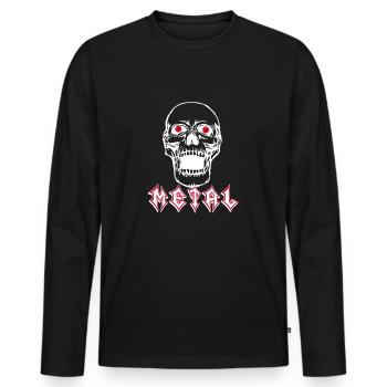 Métal lourd - T-shirt manches longues Premium bio Homme - noir - Devant - Nico (187cm)