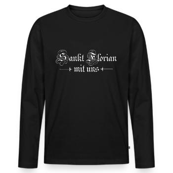 sankt florian feuerwehr - Männer Premium Bio Langarmshirt - Schwarz - Vorne - Nico (187cm)