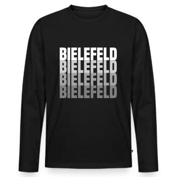 Bielefeld schwarz weis - Männer Premium Bio Langarmshirt - Schwarz - Vorne - Nico (187cm)