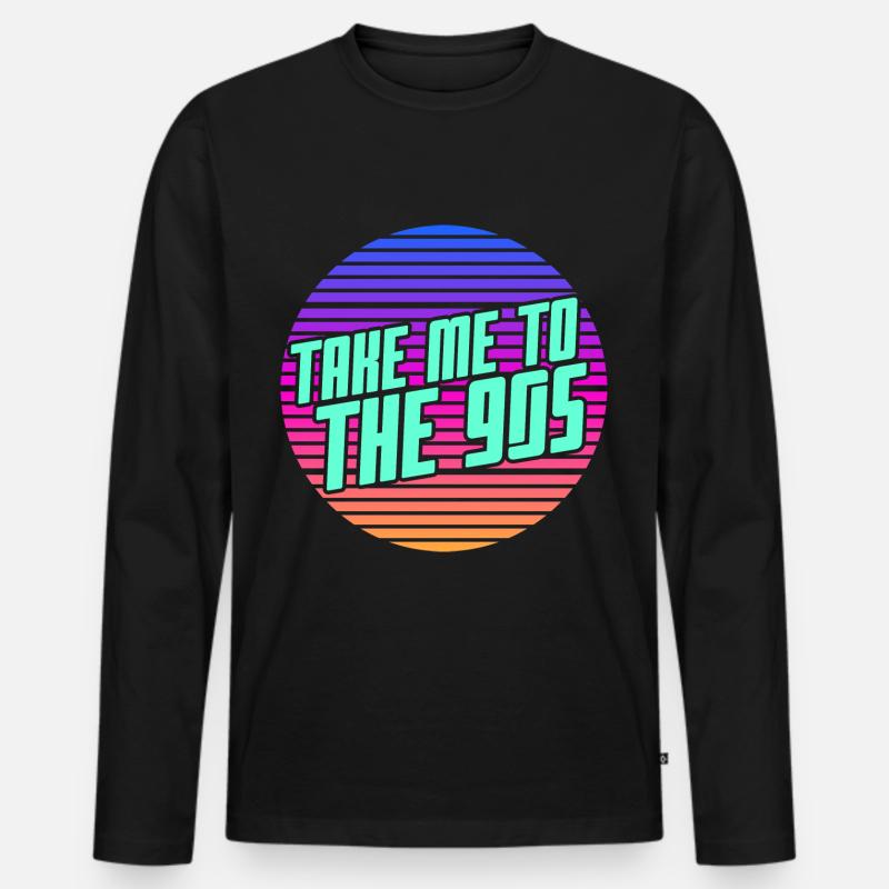 90er Kind - Männer Premium Bio Langarmshirt - Schwarz