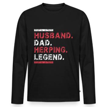 Herping Herpétologie Herpétologiste Papa Spruch - T-shirt manches longues Premium bio Homme - noir - Devant - Nico (187cm)