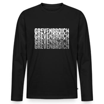Grevenbroich grunge Effekt weis auf schwarz - Männer Premium Bio Langarmshirt - Schwarz - Vorne - Nico (187cm)