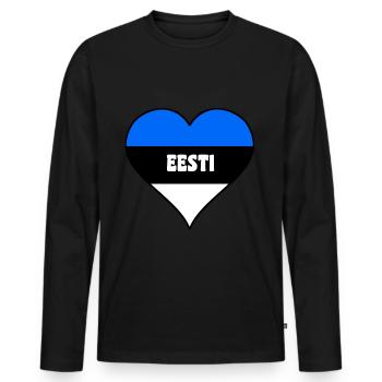 estonia 03 - Männer Premium Bio Langarmshirt - Schwarz - Vorne - Nico (187cm)