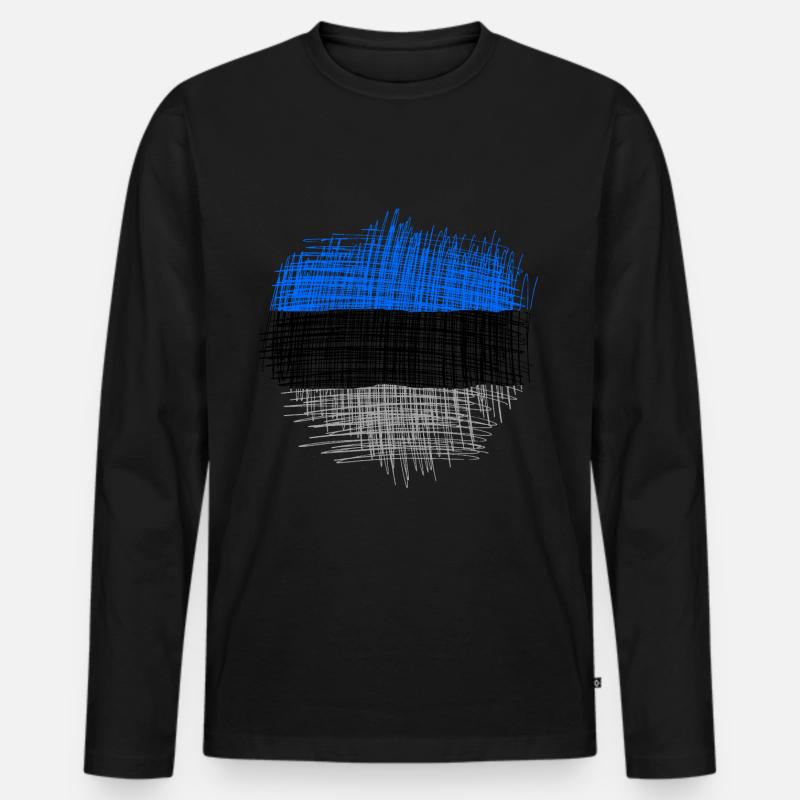 estonia - Männer Premium Bio Langarmshirt - Schwarz
