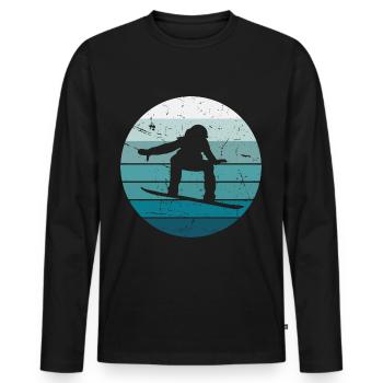 Snowboarding gift idea for snowboarders Snowboar - Men's Premium Organic Long Sleeve Shirt - black - Front - Nico (187cm)