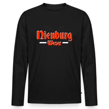 nienburg an der weser altdeutsche Schrift - Männer Premium Bio Langarmshirt - Schwarz - Vorne - Nico (187cm)