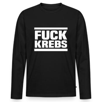 fuck krebs - Männer Premium Bio Langarmshirt - Schwarz - Vorne - Nico (187cm)