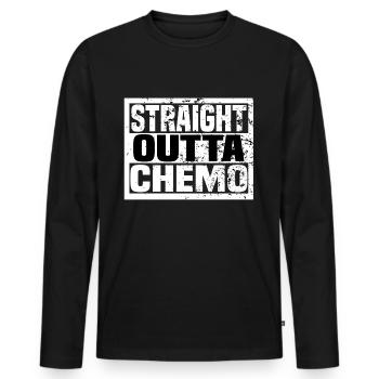 straight outta chemo - Men's Premium Organic Long Sleeve Shirt - black - Front - Nico (187cm)