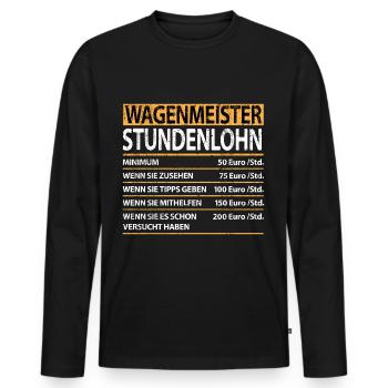 Wagenmeister Eisenbahn Hotel Spruch Lustig Witzig - Männer Premium Bio Langarmshirt - Schwarz - Vorne - Nico (187cm)