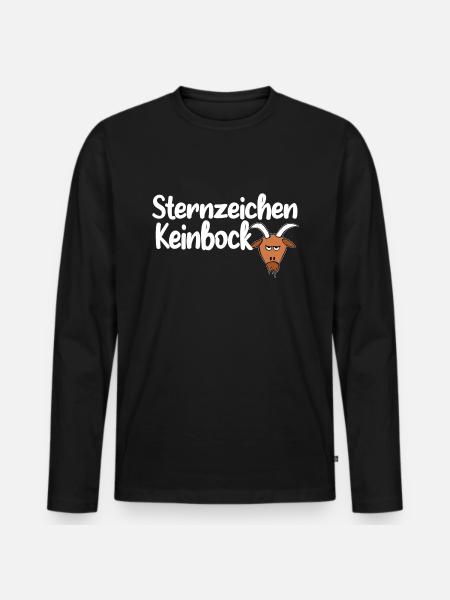 sternzeichen keinbock - Männer Premium Bio Langarmshirt - Schwarz