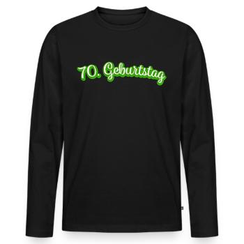 70. Geburtstag 70 Jahre Geschenkidee - Männer Premium Bio Langarmshirt - Schwarz - Vorne - Nico (187cm)