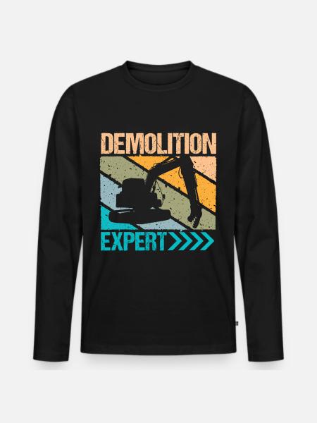 Demolition Expert Baggerfahrer - Männer Premium Bio Langarmshirt - Schwarz