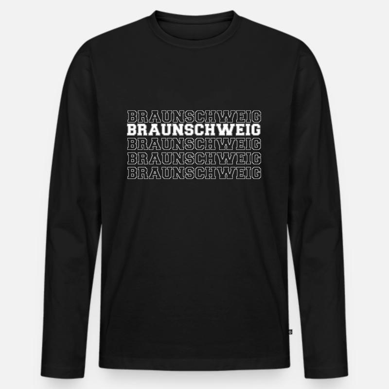 Braunschweig - Männer Premium Bio Langarmshirt - Schwarz