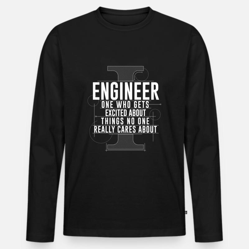 Ingenieur - Männer Premium Bio Langarmshirt - Schwarz