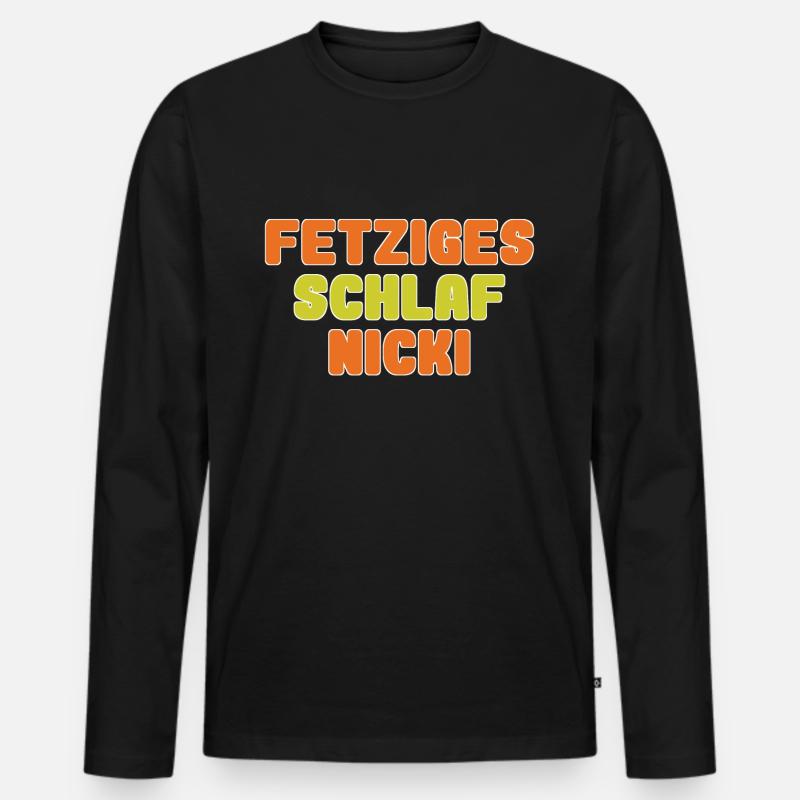 fetziges schlafnicki - Männer Premium Bio Langarmshirt - Schwarz