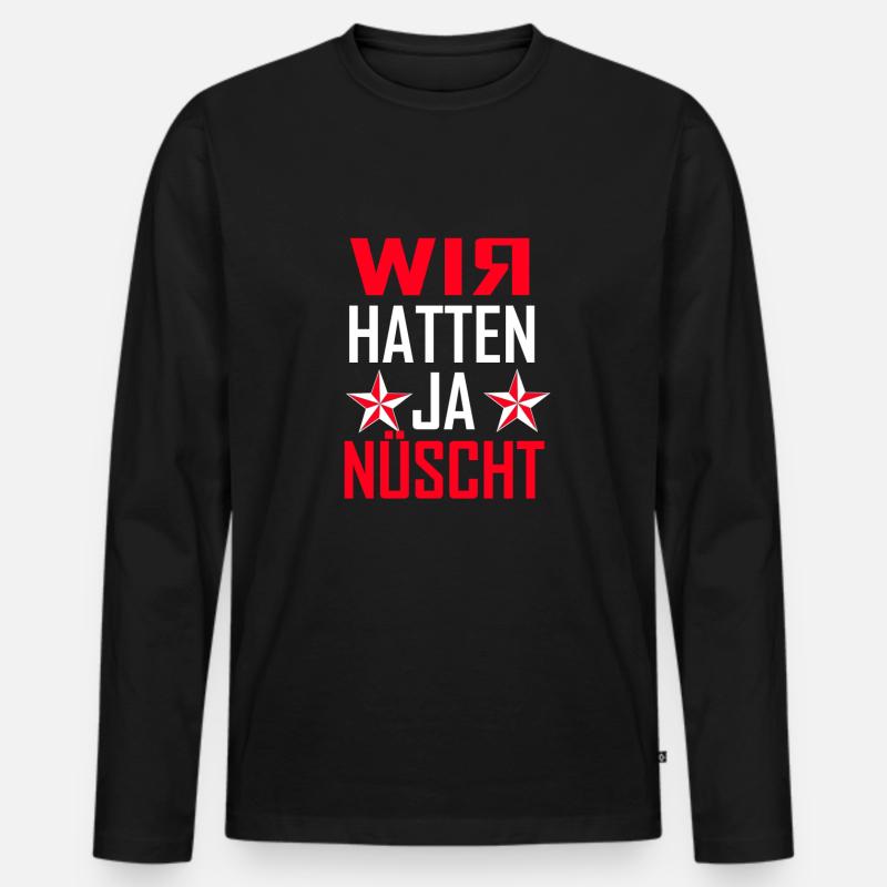 wir hatten ja nüscht - Männer Premium Bio Langarmshirt - Schwarz