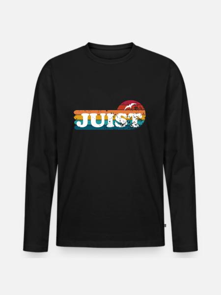 Insel Juist Ostfriesland - Männer Premium Bio Langarmshirt - Schwarz