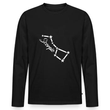 Skorpion Sternzeichen Horoskop Aszendent Geschenk - Männer Premium Bio Langarmshirt - Schwarz - Vorne - Nico (187cm)