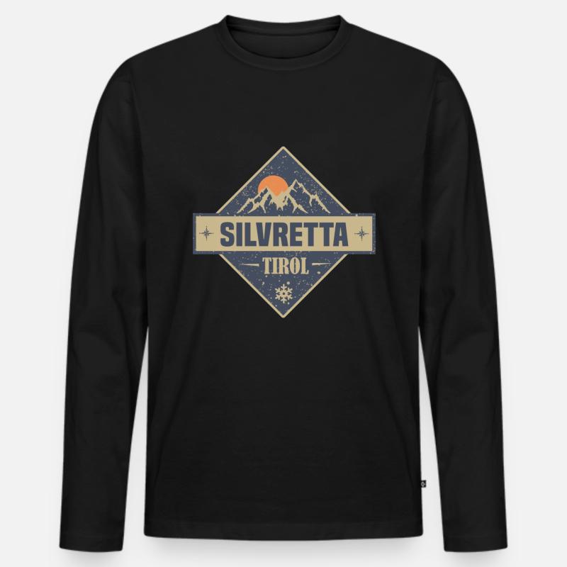 silvretta - Männer Premium Bio Langarmshirt - Schwarz