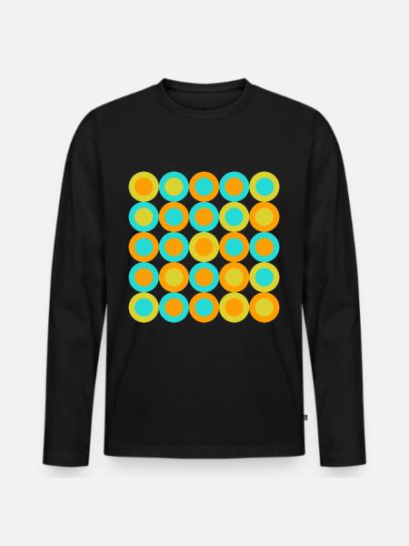 geometric patterns - Männer Premium Bio Langarmshirt - Schwarz