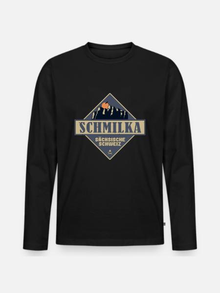 sächsische Schweiz Schmilka - Männer Premium Bio Langarmshirt - Schwarz