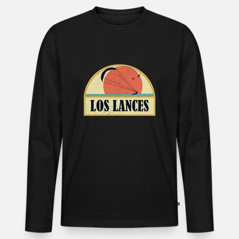 Kitesurfing Los Lances - Männer Premium Bio Langarmshirt - Schwarz