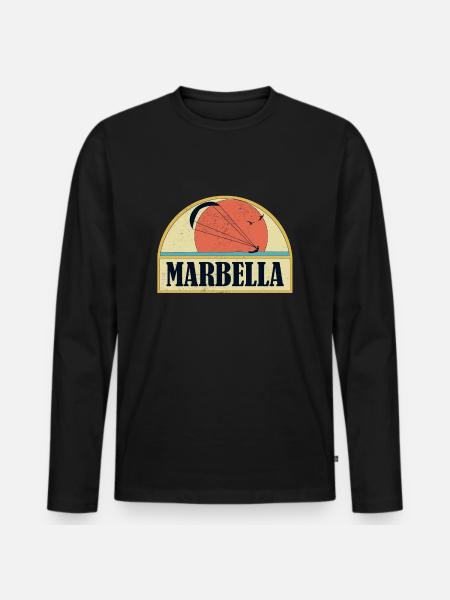 Kitesurfing Marbella - Men's Premium Organic Long Sleeve Shirt - black