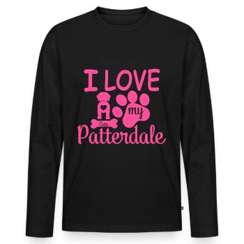 Patterdale Terrier Maman Maman Maîtresse J’aime mon - T-shirt manches longues Premium bio Homme - noir - Devant - Nico (187cm)