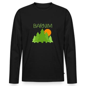 Wald Sonnenuntergang Barnim - Männer Premium Bio Langarmshirt - Schwarz - Vorne - Nico (187cm)
