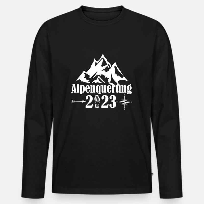alpenquerung 2023 - Männer Premium Bio Langarmshirt - Schwarz
