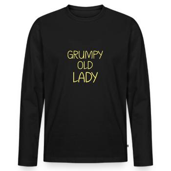 grumpy old lady - Männer Premium Bio Langarmshirt - Schwarz - Vorne - Nico (187cm)