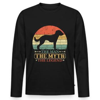 Bedlington Whippet Hund Dad Papa Herrchen für Ihn - Männer Premium Bio Langarmshirt - Schwarz - Vorne - Nico (187cm)