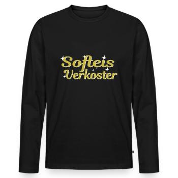 Softeis Verkoster - Männer Premium Bio Langarmshirt - Schwarz - Vorne - Nico (187cm)