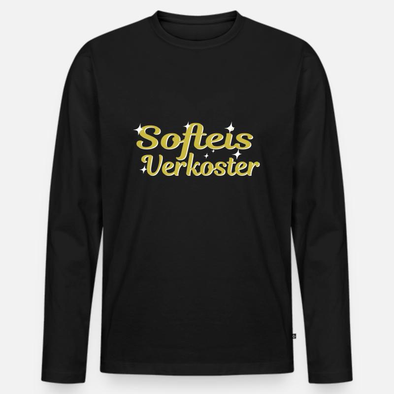 Softeis Verkoster - Männer Premium Bio Langarmshirt - Schwarz