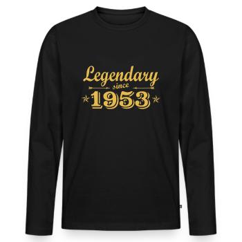 Geburtstag 1953 - Männer Premium Bio Langarmshirt - Schwarz - Vorne - Nico (187cm)