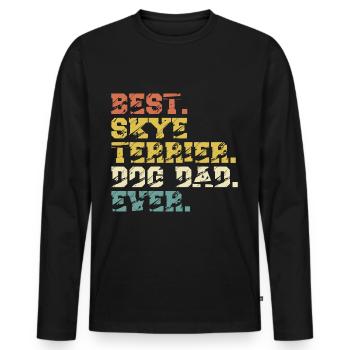 Skye Terrier Papa Papa maître pour lui chien papa - T-shirt manches longues Premium bio Homme - noir - Devant - Nico (187cm)