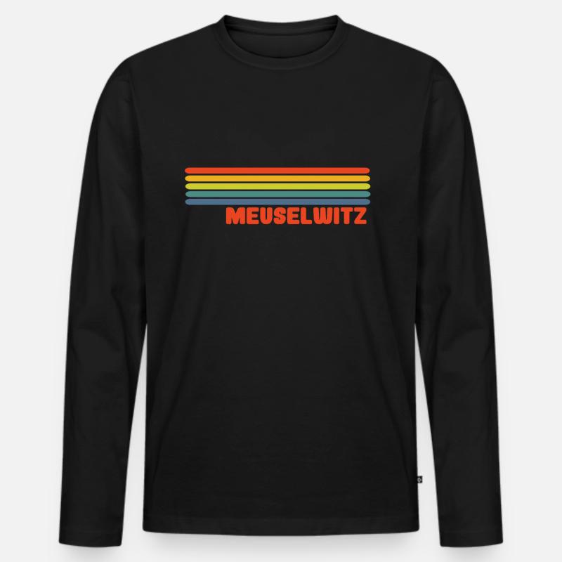 Meuselwitz - Männer Premium Bio Langarmshirt - Schwarz