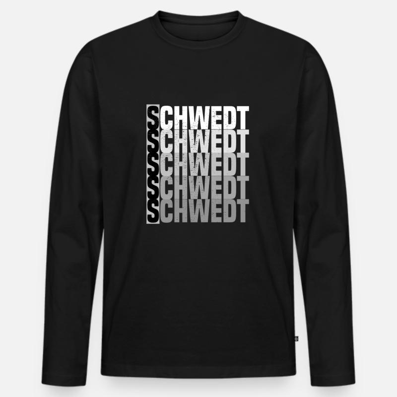 schwedt grunge look - Männer Premium Bio Langarmshirt - Schwarz